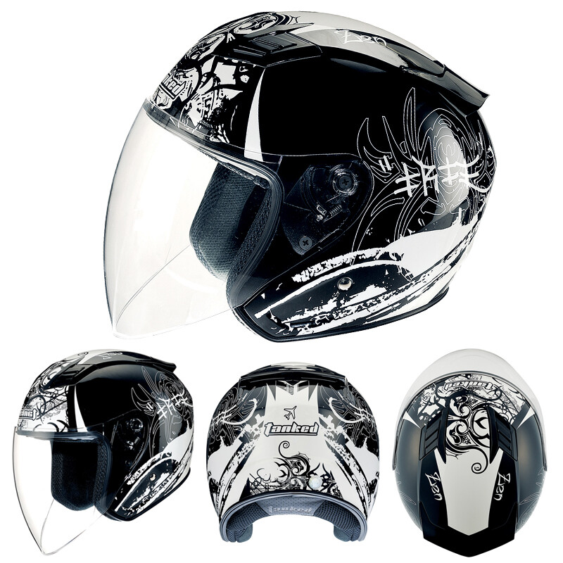 Tank T536 motorcycle helmet large half helmet 3C men's and women's sun protection helmet black ZEN-B XL