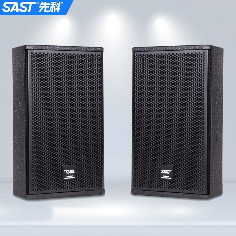 SAST professional stage conference speaker set, stage wedding performance conference bar KTV audio outdoor set HiFi speaker high power 10-inch speaker + MV-200X function + microphone + mixer + effector