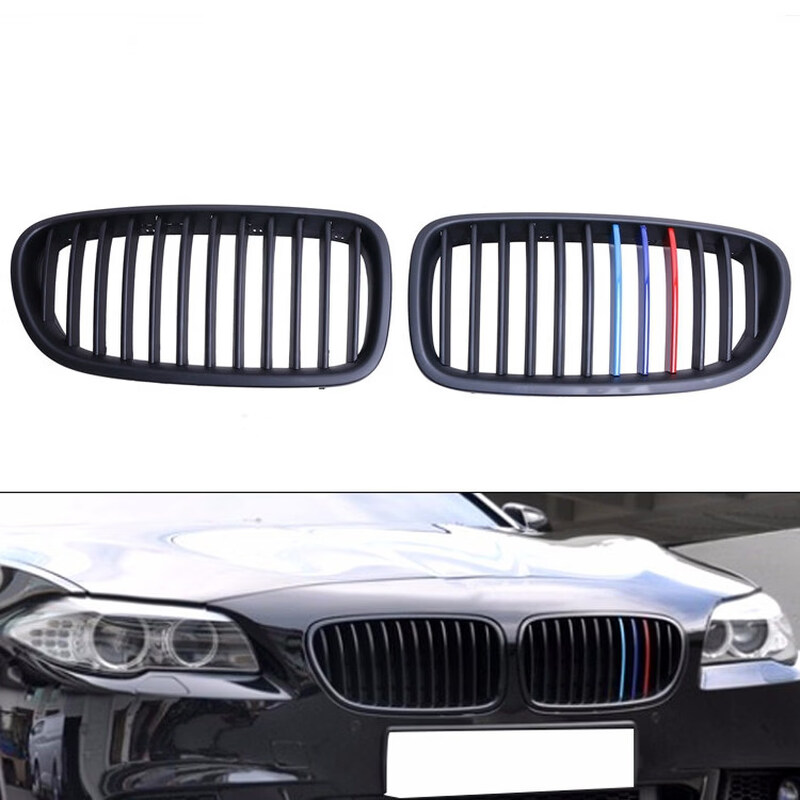 Litian is suitable for 10-16 years BMW 5 series grille modification F10 F18 modified M5 double line parallel bar front grille BMW matte black M version grille
