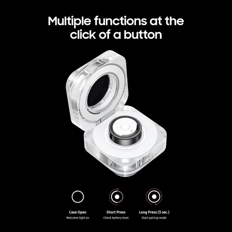 Samsung (SAMSUNG) Galaxy Ring Health Detection Smart Ring Charging Stand Ring Portable Charging Box Fast Wireless Charging with Indicator Light White, Ring Not Included Size 15