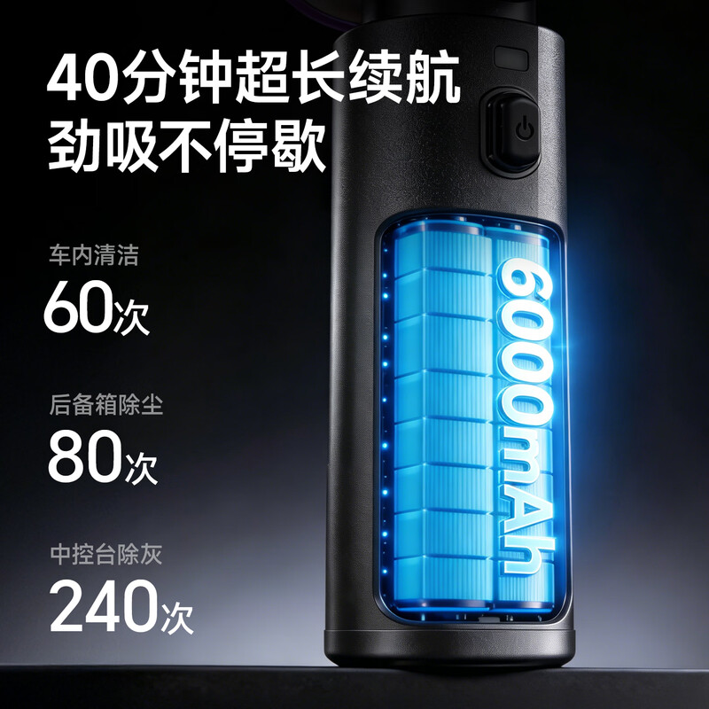 Konka Car Vacuum Cleaner Handheld High Suction Blow-Suck-Pump Charge-Photo Integrated High-power Wireless Small Convenient Three-purpose Vacuum Cleaner for Cars and Home Pets