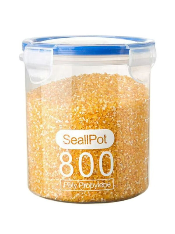 Grains sealed cans plastic food cans storage storage cans kitchen snack refrigerator storage box 1 pack small size 600ml