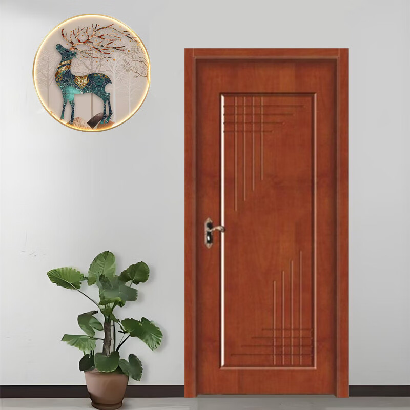 Oak solid wood door bedroom door walnut wood door interior door painted door new Chinese style room set door customization rubber wood solid wood painted door 2 styles