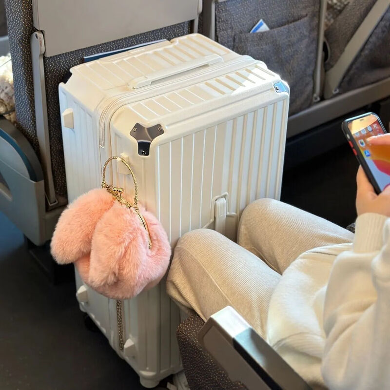 Kangaroo (KANGAROO) five-wheel multi-functional suitcase, large-capacity trolley case for men, high-looking password box for female students, checked travel suitcase, cherry blossom pink, five-wheel shock absorption brake + double compartment, 26 inches, multi-function model