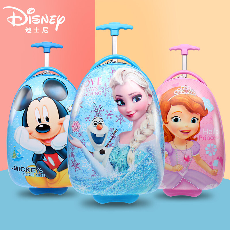 Yitongxiang Disney children's trolley suitcase 16-inch baby suitcase Ice and Snow Princess boarding case for boys and girls Blue Frozen eggshell 16-inch zipper
