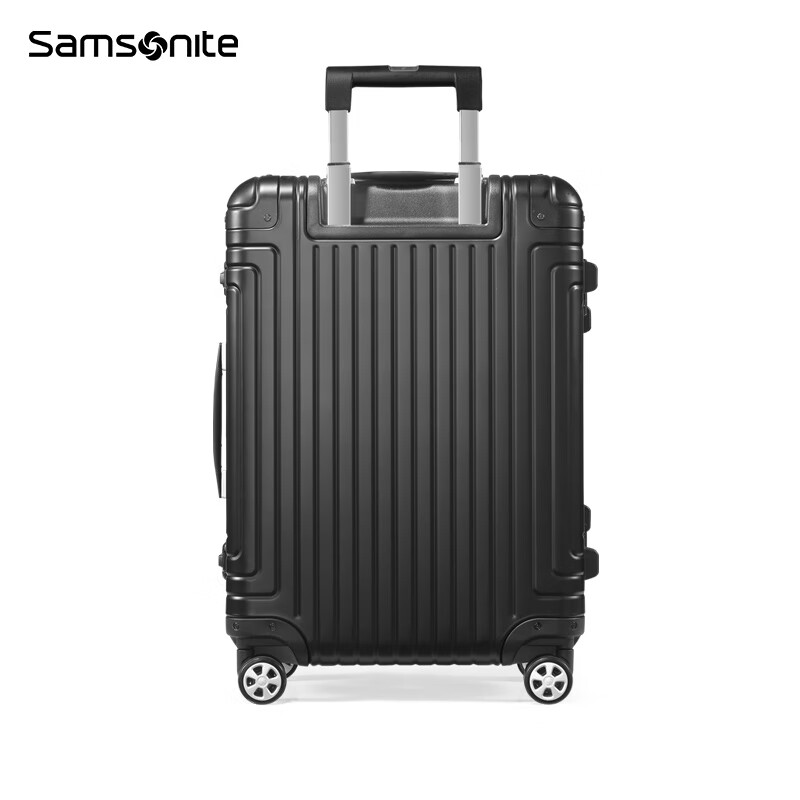 Samsonite Trolley Aluminum Magnesium Alloy Suitcase Sturdy Anti-pressure Suitcase Business Travel Large Capacity Universal Wheel Boarding Case DB3 Black 20 Inches