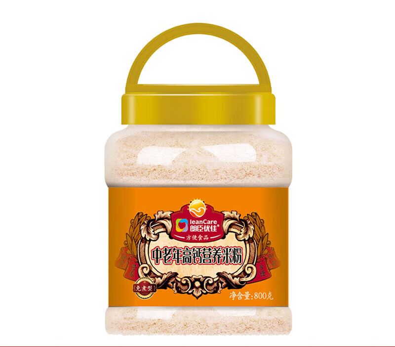 Langchen Youjia Nutritional Yam Rice Powder for the Elderly, Middle-aged and Elderly Rice Powder without Sucrose Liquid Food Adult Meal Replacement Powder No Cooking High Calcium Type (No Sucrose) 800g*1 Can