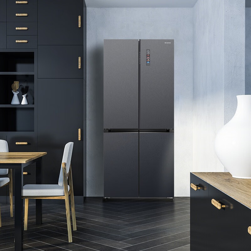 MeiLing dual system 60cm zero-flat embedded line refrigerator of the same style 506/507 liters household cross four-door ultra-thin double frequency conversion color crystal glass door refrigerator BCD-506WP9BDZ constant temperature fresh frozen Shuguangjin