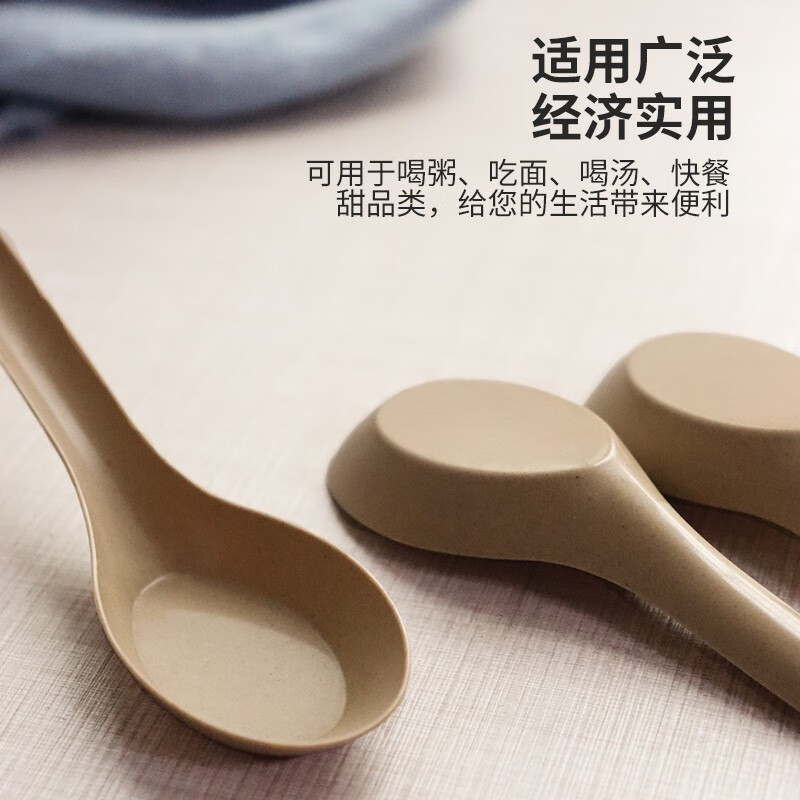 Fu Guan Disposable Bowl Tableware Set Biodegradable Bowl Lunch Box Cutlery Cup Spoon Independent Rice Husk Thickened Lunch Box Rice Husk Original Color Spoon 50 Pairs Bulk