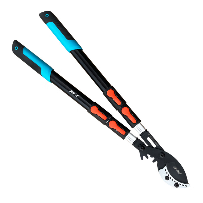 Japan's Takada thick branch shears gear telescopic powerful shears labor-saving fruit tree branches powerful high branch shears garden scissors color handle steel pipe shark mouth non-retractable blade + knife back