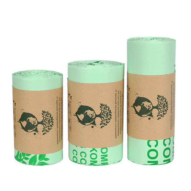 Hasdick fully degradable garbage bags light green 8L (40*38cm) 50 pieces PLA corn starch biodegradable compost garbage bags disposable environmentally friendly bags HKZX-36