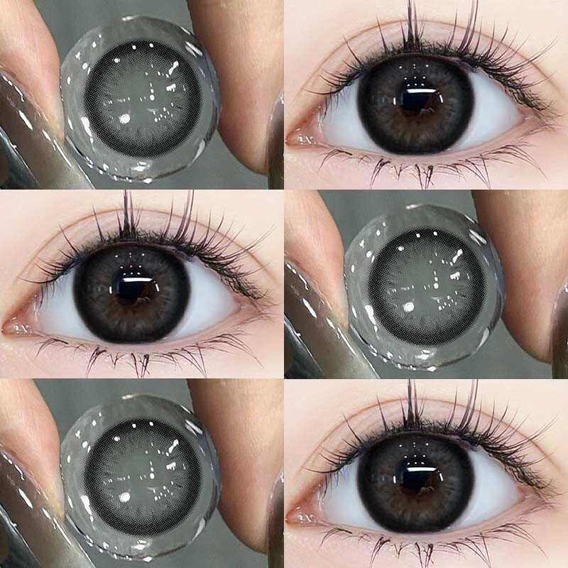 OVOLOOK Black Amber Gray Black Gray Color Contact Lenses Half Yearly Disposable 14.5 Large Diameter Contact Lenses for Men and Women Must-Have Autumn and Winter OVOLOOK Black Amber Gray 14.5mm Half Yearly Disposable Gift Box 0 Degree