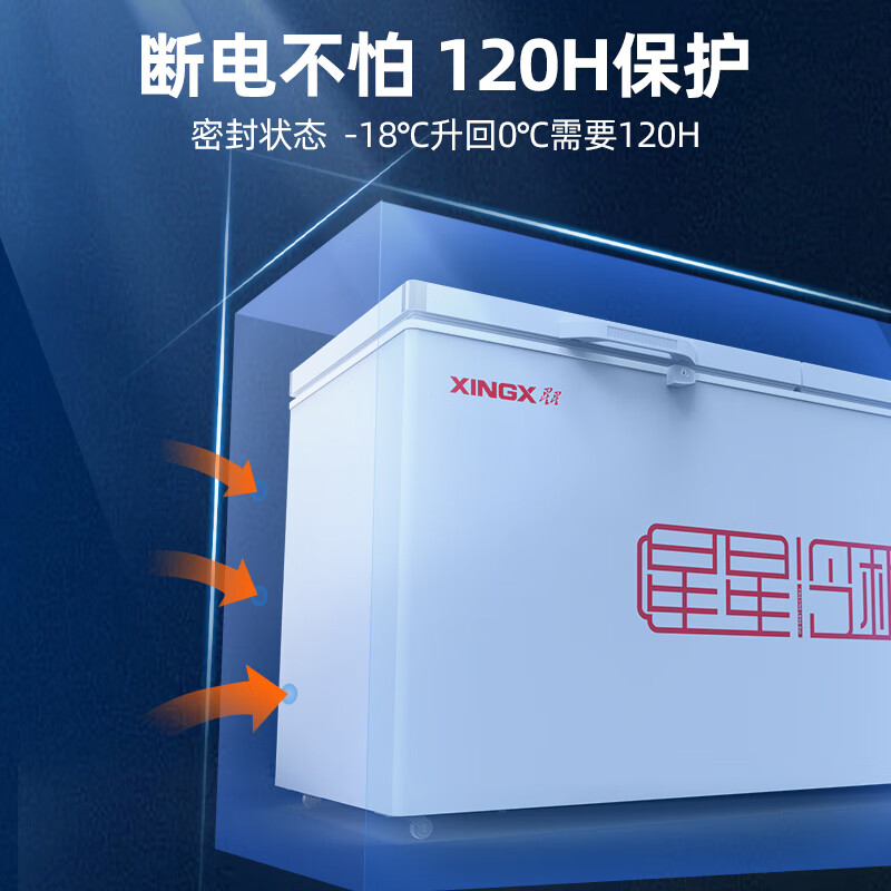 Xingx (XINGX) 601L commercial freezer large capacity refrigerator refrigeration and freezing conversion cabinet single temperature large capacity horizontal frost reduction energy saving freezer BD/BC-628GE trade-in