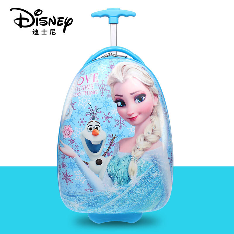 Yitongxiang Disney children's trolley suitcase 16-inch baby suitcase Ice and Snow Princess boarding case for boys and girls Blue Frozen eggshell 16-inch zipper
