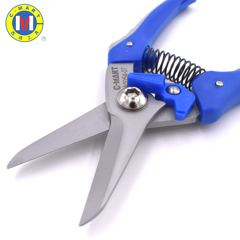 C-MART multi-purpose scissors PVC trunking scissors electronic scissors electrician scissors 7-inch bud cutting thin iron scissors A0054-07