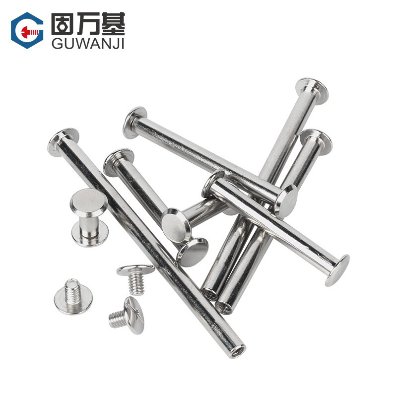 Guwanji 304 stainless steel mother-in-law rivets, account book album screws, account book nails, locking screws and nuts, national standard M3.5x38 (10 pieces)