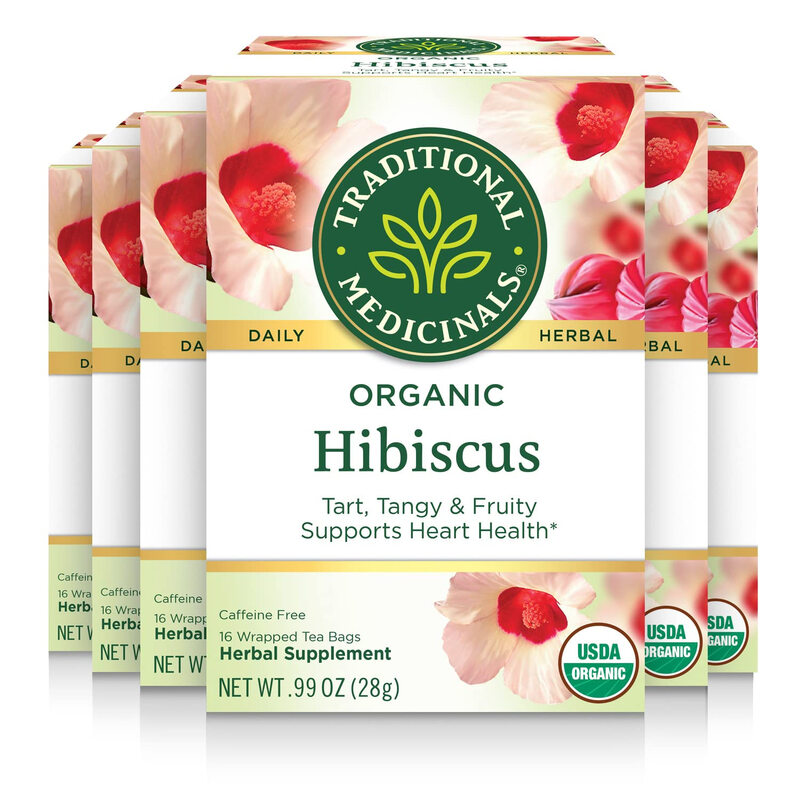 Traditional medicinals hibiscus herbal tea 16 tea bags 6 pieces