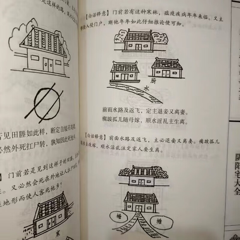 Yin-Yang House Encyclopedia 544 pages Iron mouth straight through the Yang house Feng Shui illustrations of good and bad luck Rural Housing Feng Shui Atlas House Feng Shui Atlas Standard