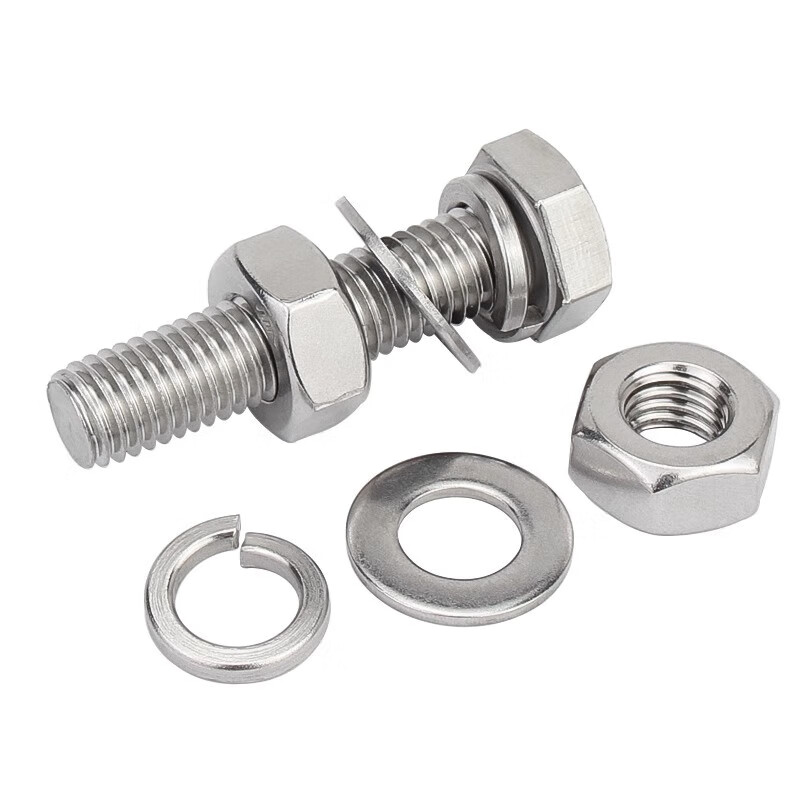 Jinchao external hexagonal bolt 304 stainless steel screw nut set complete screw M4M5M6M8M10M12M16 M5*20-10 sets