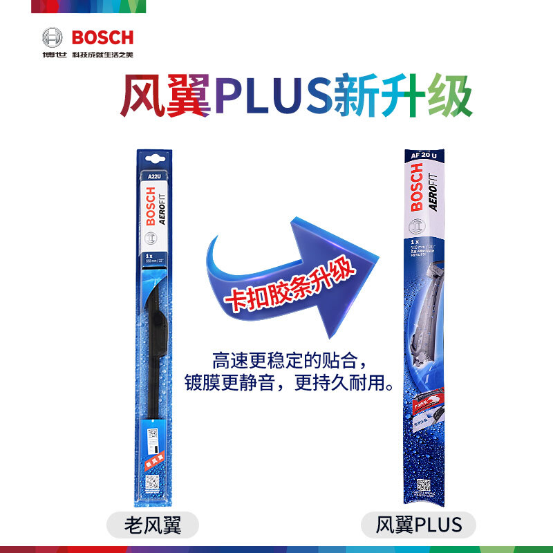 Bosch (BOSCH) Wind Wing Boneless Wiper Front Window Wiper Car Wiper Blade Wiper Blade Pair Set Suitable for Buick Car Series Regal 09-23/Regal GS 11-23 24+18