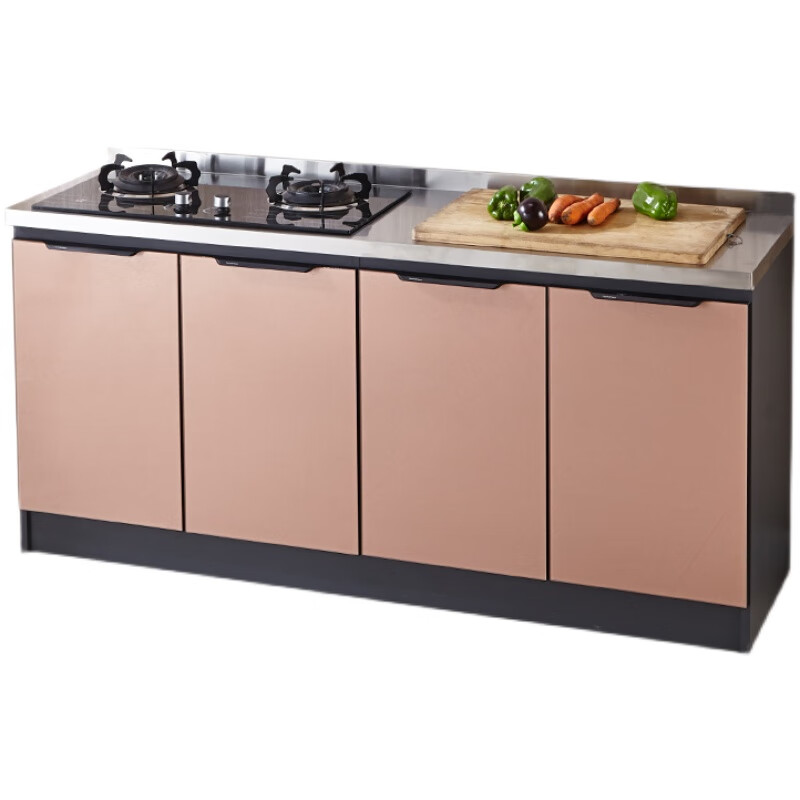Renjuyi space aluminum cabinet simple all-steel kitchen kitchen cabinet household stove integrated rental cupboard assembly integrated cabinet 1.6 meters flat