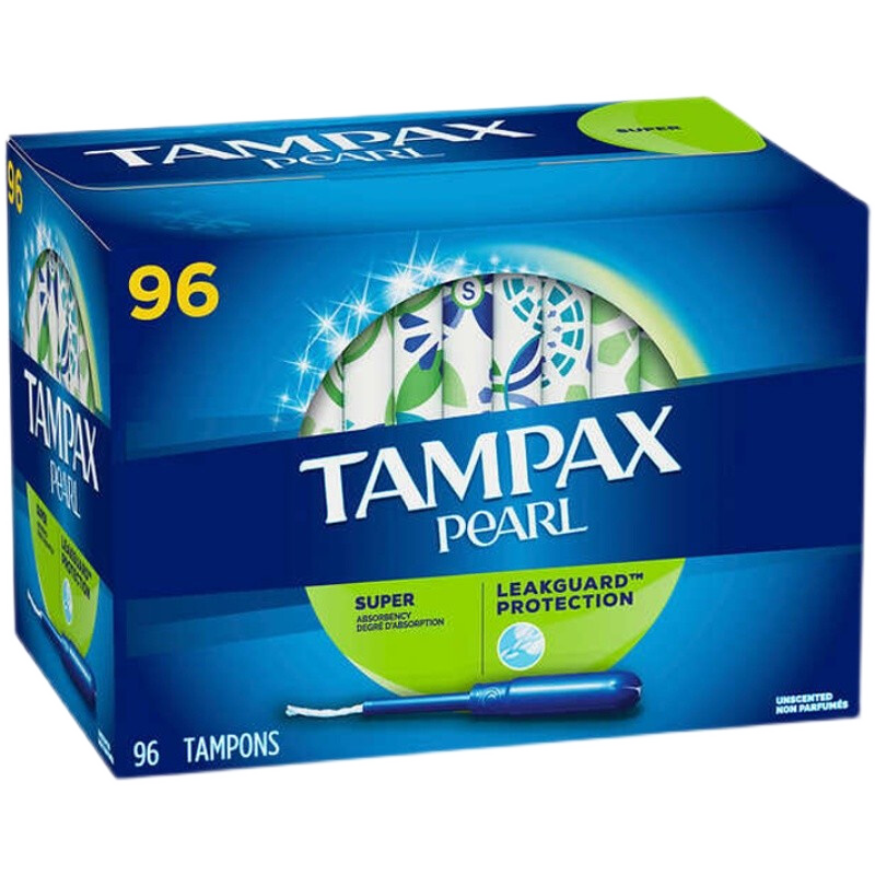 TAMPAX tampons, American long catheter type, non-sensory built-in menstrual swabs, 96 pieces, non-fluorescent, large flow, 90% of people choose it - validity period 26.3