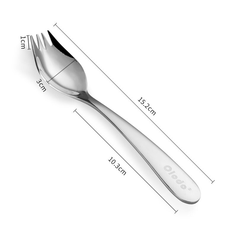 Oraldo fork and spoon integrated 304 stainless steel cute salad fork, Western food fork and spoon, instant noodle fork and spoon, long handle fork and spoon tableware, girls' model, integrated fork and spoon, small size
