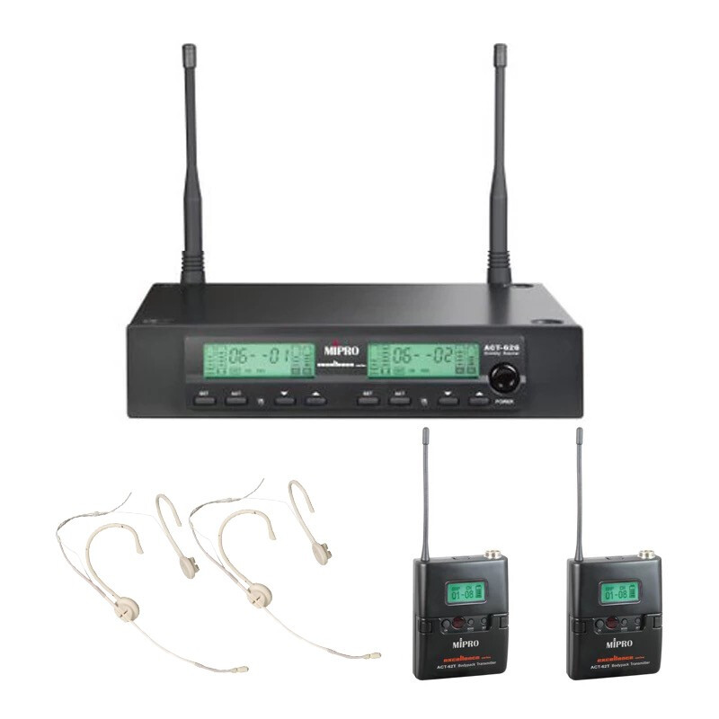 MIPRO ACT-626II dual-channel anchor live broadcast professional wireless microphone lavalier microphone one-to-two conference stage performance singing K handheld set