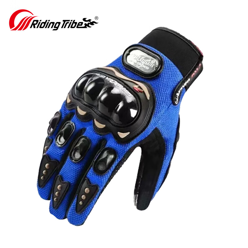 RidingTribe Motorcycle Riding Gloves Winter Velvet Thickened Waterproof Electric Vehicle Summer Commuting Waterproof Anti-fall Touch Screen Motorcycle MCS01C Black-M Size for All Seasons