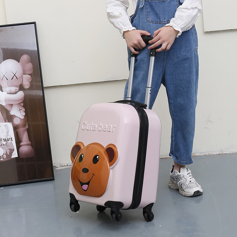 Weird Planet Cartoon Children's Trolley Case 18 Universal Wheels Suitcase Cute Animal 3D Student Suitcase Printable Tiger Style Yellow Zipper 18 Inch