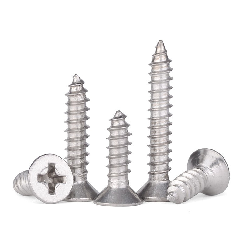 Jinggong M1-M2.6 304 stainless steel countersunk head self-tapping screws mini self-tapping screws electronic wood screws M2.2*6 (200 pieces)