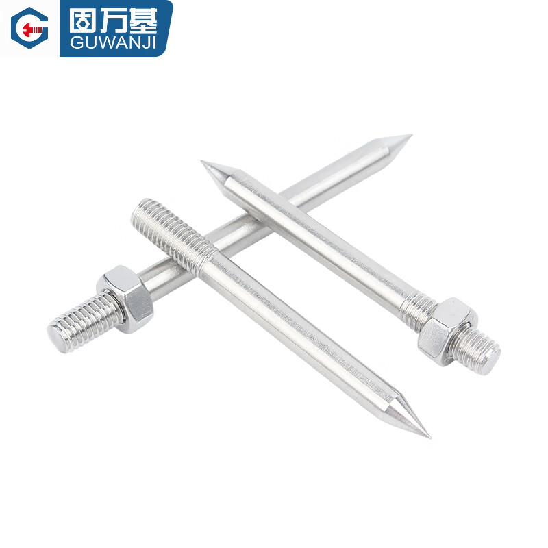Guwanji 304/201 pipe clamp stainless steel nail hoop nail PVC pipe hoop wall nail extended screw clamp hanger straight rod 304 material M10x100 2 sets