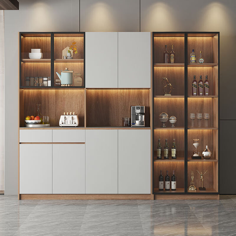 Baiyuda New European Style Wine Cabinet Sideboard Wall Multifunctional Home Balcony Cabinet Storage Cabinet Wine Cabinet Red Wine Display Cabinet 80CM Wine Cabinet + 120CM Sideboard + 80 Includes Upstairs Installation Included