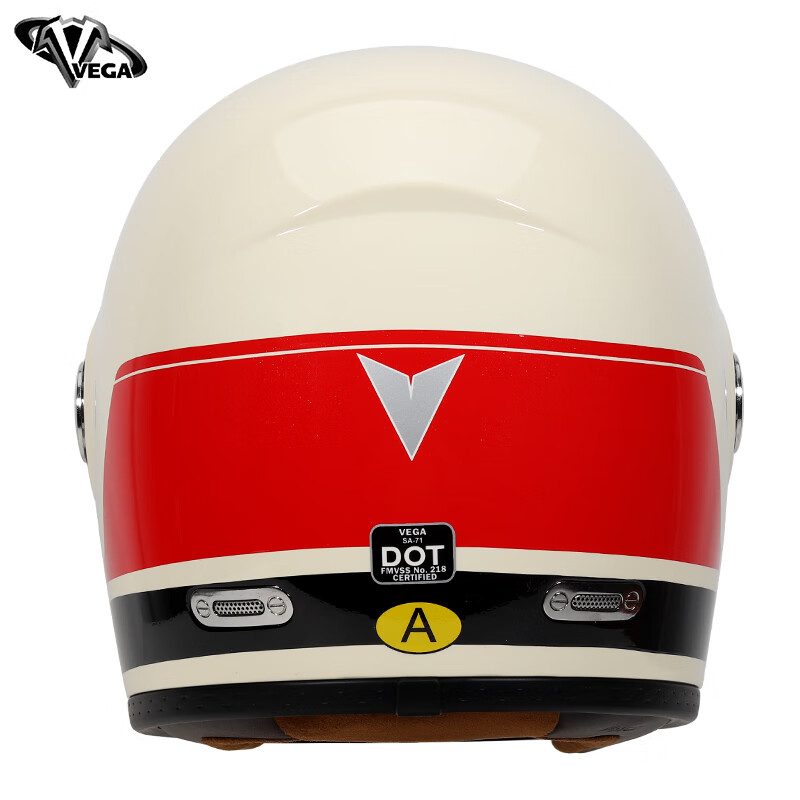 VEGA SA-71 New National Standard Retro Cruise Prince Full-face Motorcycle Helmet Men's and Women's Harley-Davidson Bluetooth Four Seasons 71 Beimei Red and Black (Free Bubble Mirror + Anti-fog Sheet) L Size