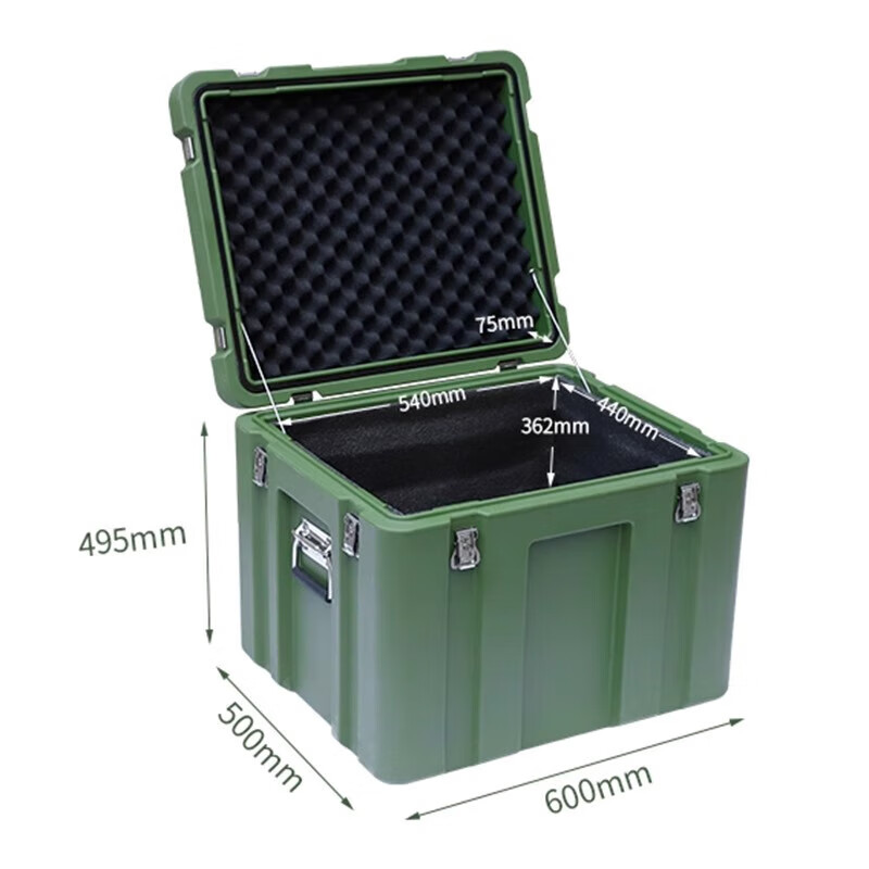 Jiuzhongshi rotational molding box outdoor vehicle storage tool equipment equipment storage box earthquake rescue war preparation material box length 1200*width 800*height 600mm empty box