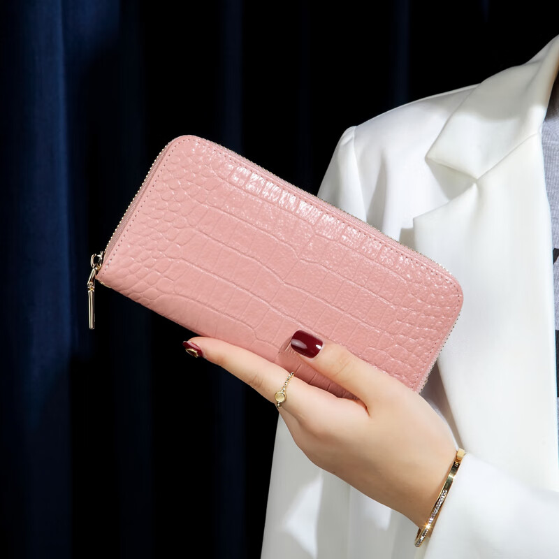 Sefulun (seefulun) high-end crocodile pattern genuine leather long hand wallet feminine 2026 new soft cowhide yellow handbag for mobile phone yellow - first layer cowhide (with wrist strap) DC5A561405