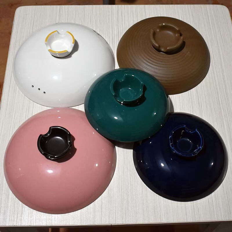 Fantasy ceramic casserole lid single lid with lid round pot lid soup pot universal soup pot accessories pure printed lid non-slip lid panda white 20cm one pack