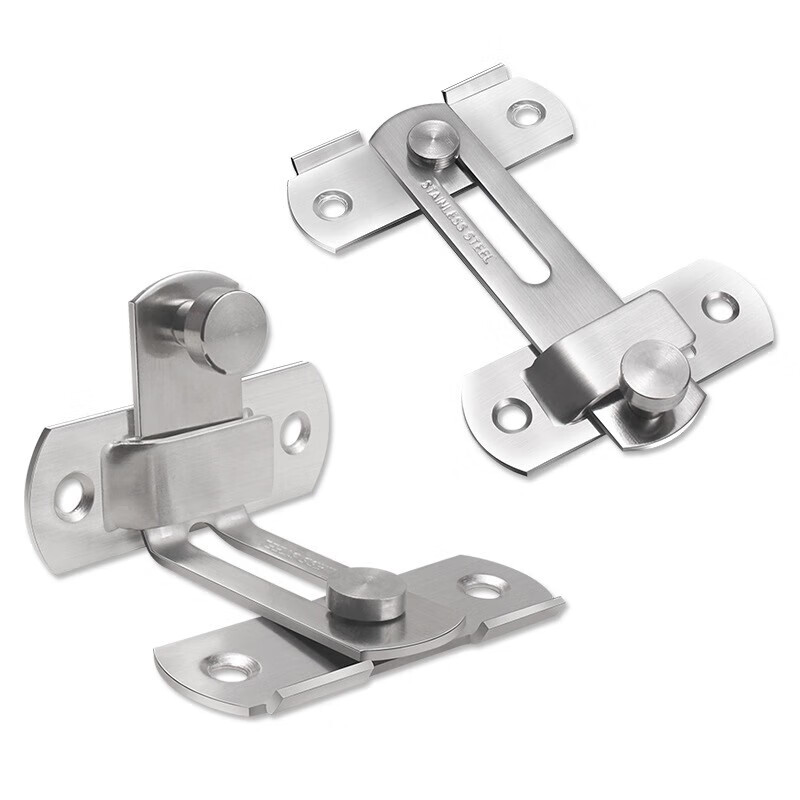 Tanbeiman door lock buckle punch-free latch door bolt right angle 90 degree door buckle lock toilet sliding door buckle holder 180 flat style stainless steel door buckle no punching screws + nail-free glue