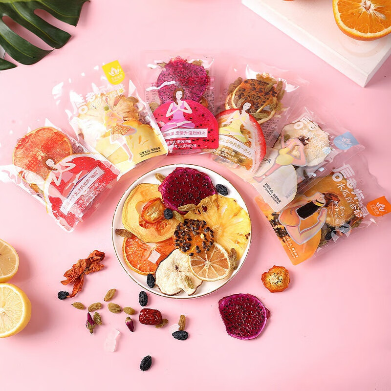 Kejuhua's Yoga Flower and Fruit Tea Lip Teacher's Combination Fruit Tea Bags Nutritional Internet Celebrity Passion Fruit Lemon Slices Soaked in Water Passion Fruit Kumquat Tea 2kg (20-22 bags)