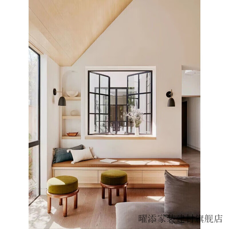 Yaotian customized French American iron art indoor living room loft lighting lattice window partition decoration fake window Changhong glass width 80 height 120 with transparent tempered glass