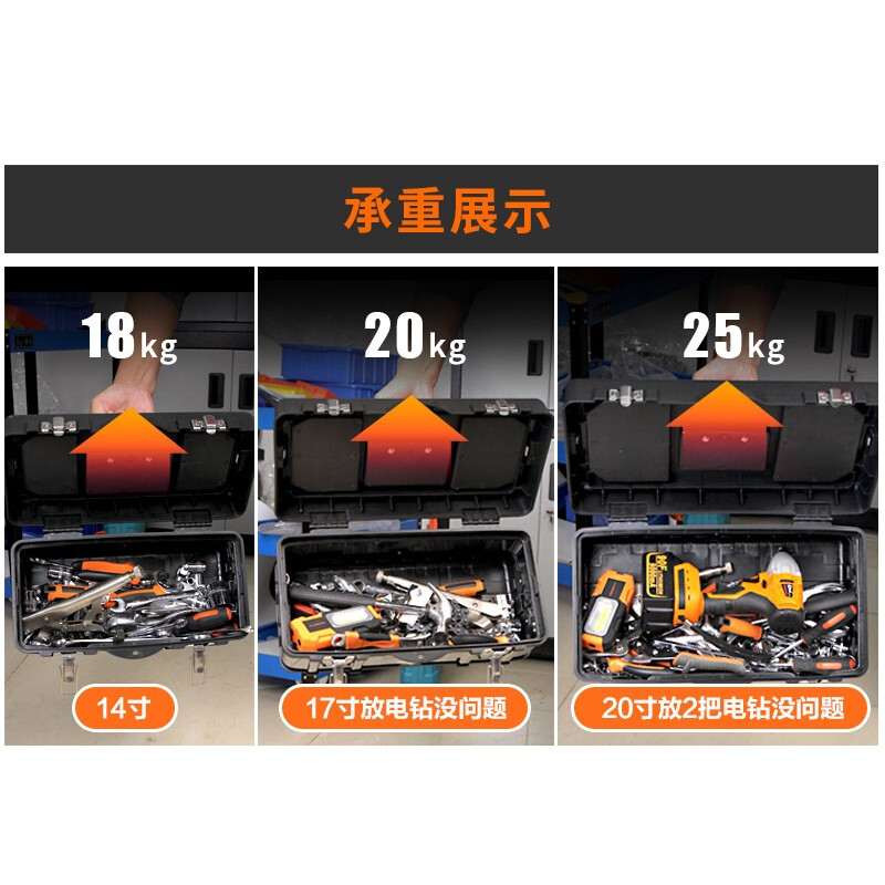 GREENER stainless steel tool box, industrial-grade multi-functional vehicle-mounted large hardware portable electrician household tool storage box, high-end 27-inch stainless steel tool box