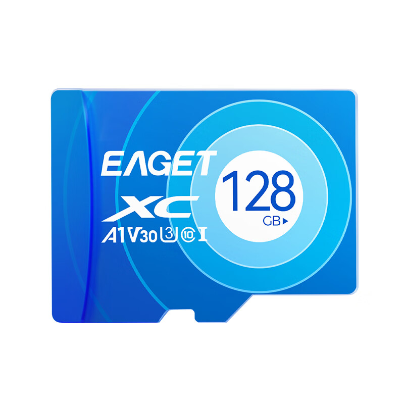EAGET 128GB TF (MicroSD) memory card C10 business blue suitable for Huawei Xiaoyi EZVIZ universal monitoring driving recorder high-speed memory card