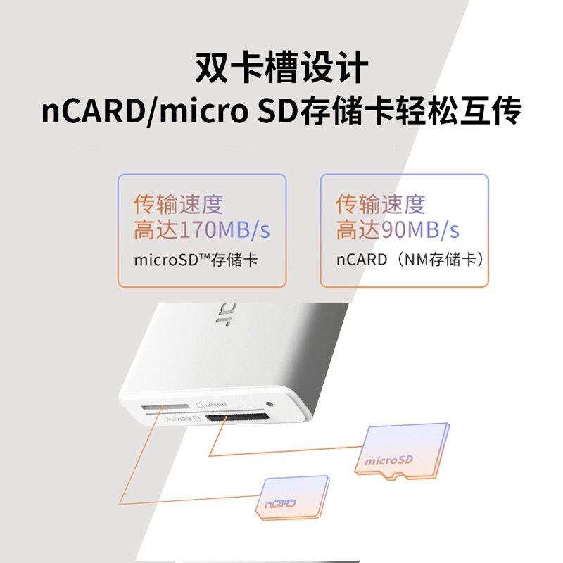 Lexar USB3.1 high-speed two-in-one card reader Huawei NM card reader NM card/TF card multi-function Type-C card pin included for easy mutual transfer