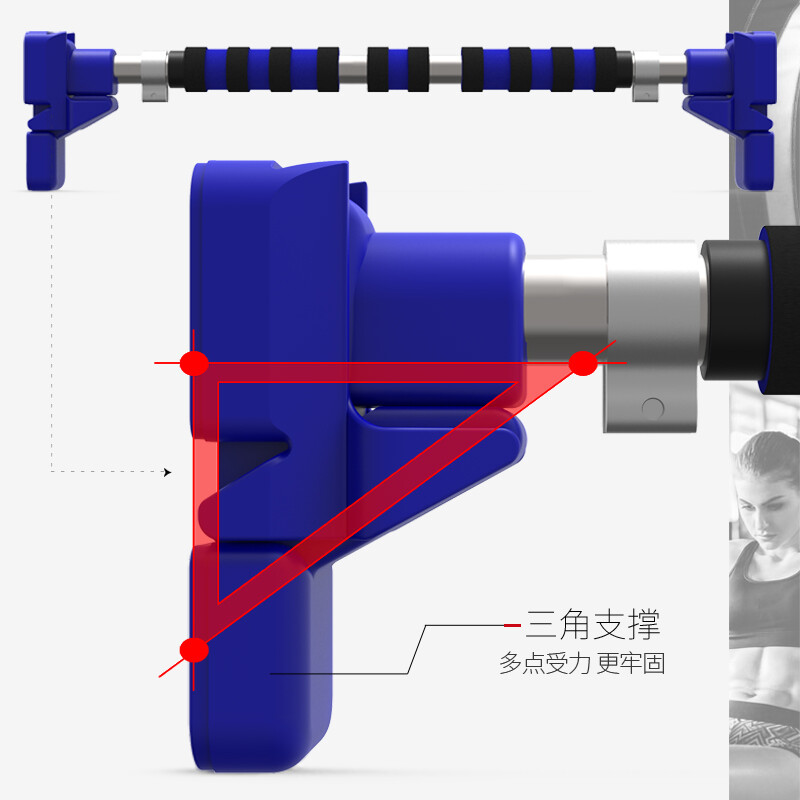 Burning ice horizontal bar indoor door wall pull-up device punch-free home fitness equipment stretch leg press sit-ups multi-purpose bar adult children male and female training device installation distance 92-120 cm