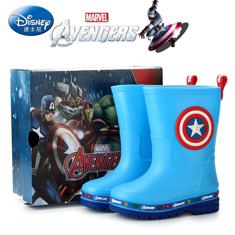 Disney Marvel series children's rain boots boys' non-slip rubber shoes Captain America size 32