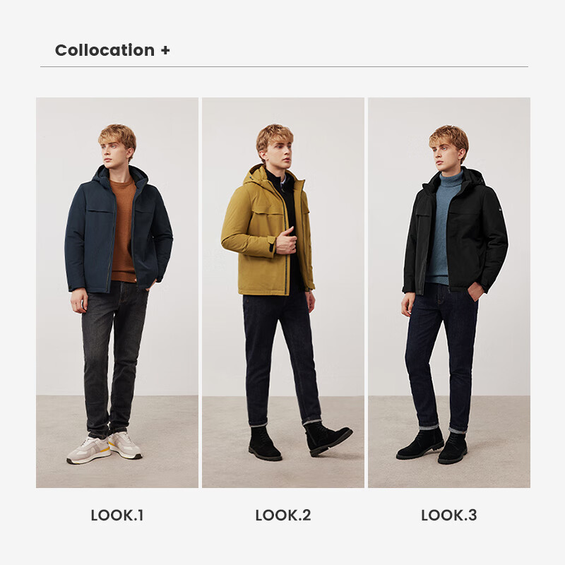 Navikel Italian dinghy men's thick down jacket hooded jacket cold weather jacket 1341644501 blue L/50