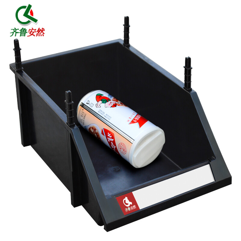 Qilu Anran anti-static parts box black F2 inclined box with column 250*150*120MM combined classification box material box component box organization and storage box