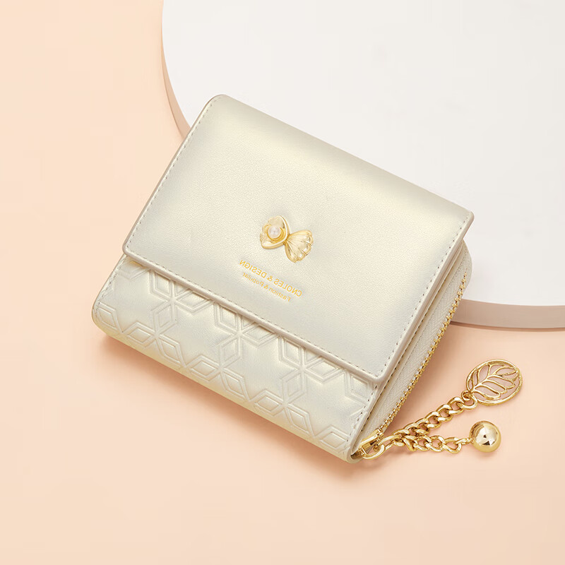 Cnoles wallet women's short small wallet student card bag ID bag zipper bag birthday gift for girlfriend and wife