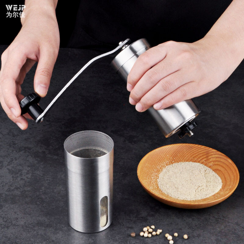 Weierjia 304 stainless steel grinding bottle pepper grinder pepper grinder coffee black pepper manual grinder 304 grinder large