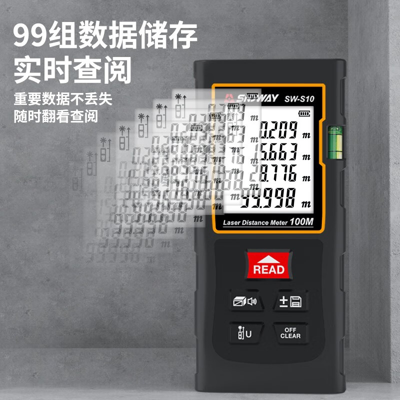 Shendawei distance meter millimeter-level high-precision laser ruler indoor distance measurement tool electronic ruler mini household room measuring instrument SW-S4 basic model 40 meters